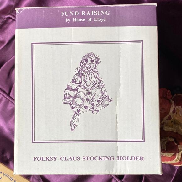 Vintage Santa Clause Ceramic Stocking Hanger Shelf Sitter Decor Primitive Folksy - Picture 3 of 10